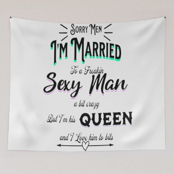 Item preview, Sorry Men, Married to a sexy man Lettering Graphic Design, Playful Lettering Design designed and sold by Adri Barnard.