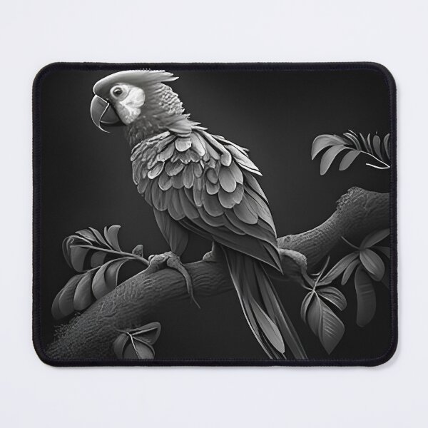 Item preview, Black and white Parrot pencil drawing designed and sold by Pencil-Art.