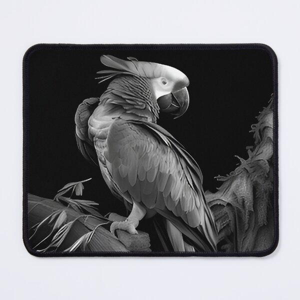 Item preview, Black and white Parrot pencil drawing designed and sold by Pencil-Art.