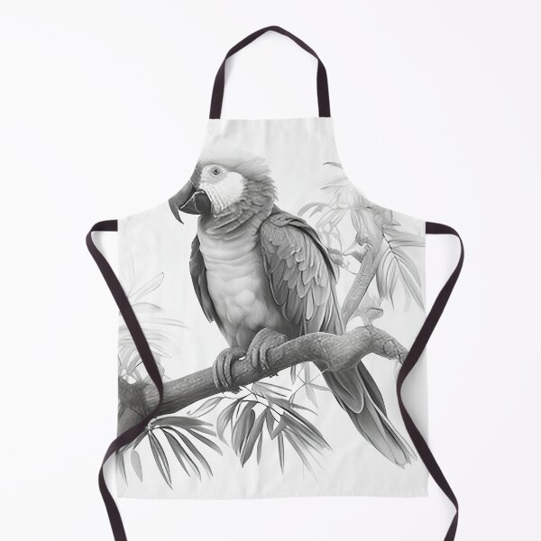 Item preview, Black and white Parrot pencil drawing designed and sold by Pencil-Art.