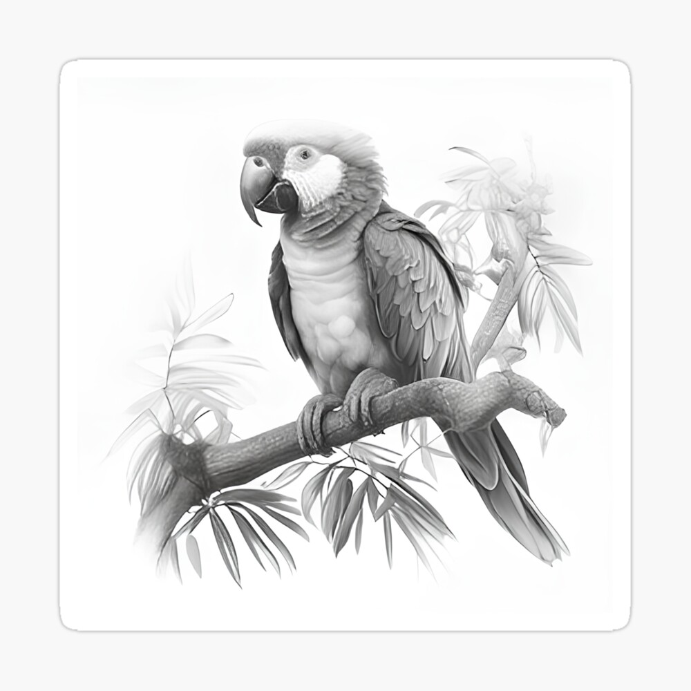 Hand Drawn Tropical Bird Macaw Parrot Graphic by mehide021 · Creative  Fabrica