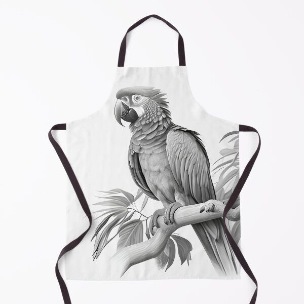 Item preview, Black and white Parrot pencil drawing designed and sold by Pencil-Art.