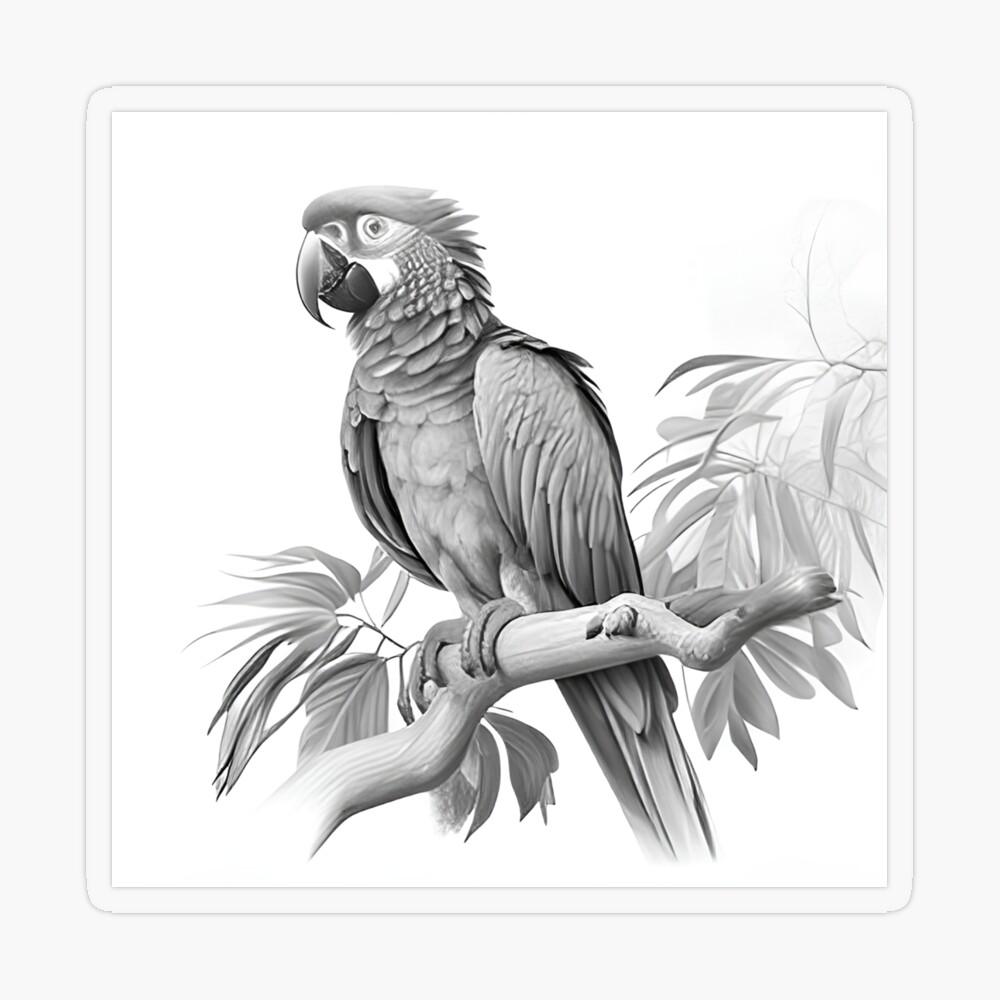 Drawing A Parrot In A Tree In Graphite - BRING OUT YOUR CREATIVITY