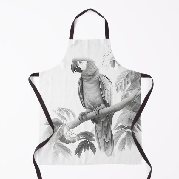 Item preview, Black and white Parrot pencil drawing designed and sold by Pencil-Art.