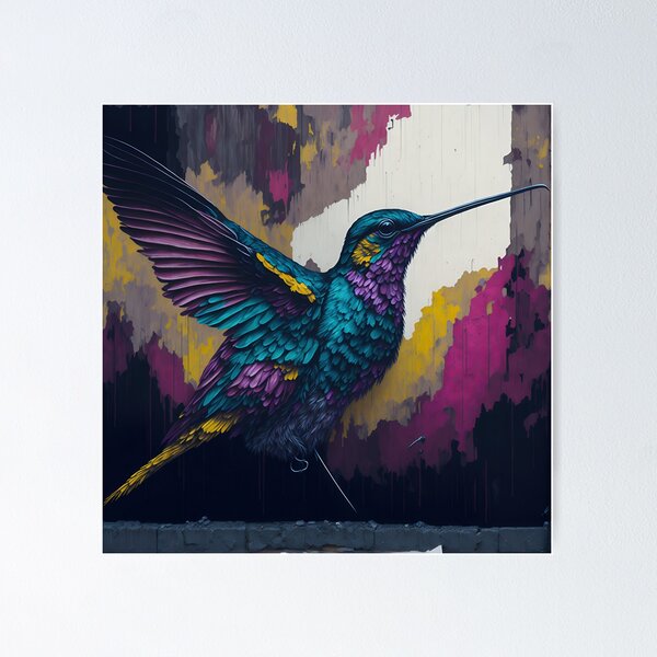 Item preview, Vibrant Hummingbird Mural designed and sold by madygunit.