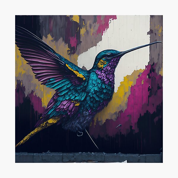Item preview, Vibrant Hummingbird Mural designed and sold by madygunit.