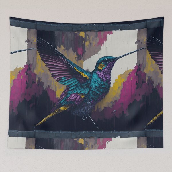 Item preview, Vibrant Hummingbird Mural designed and sold by madygunit.