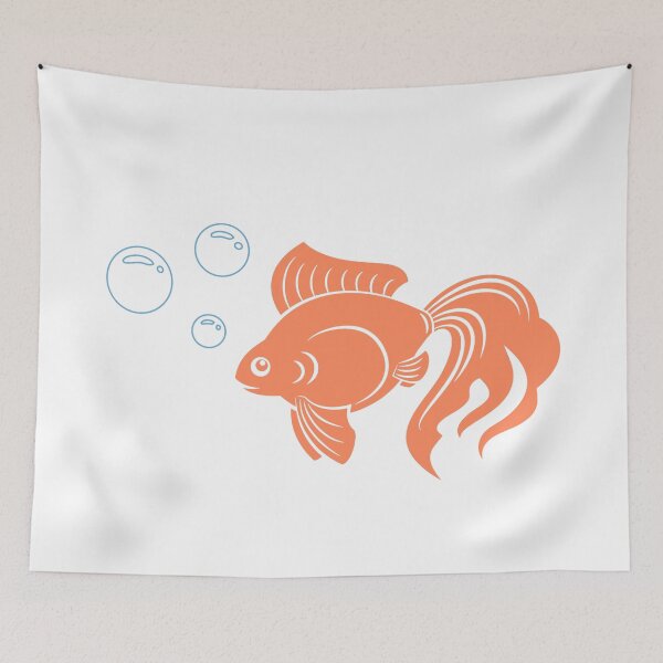 Item preview, Goldfish With Bubbles Illustration designed and sold by Stan The Goldfish.