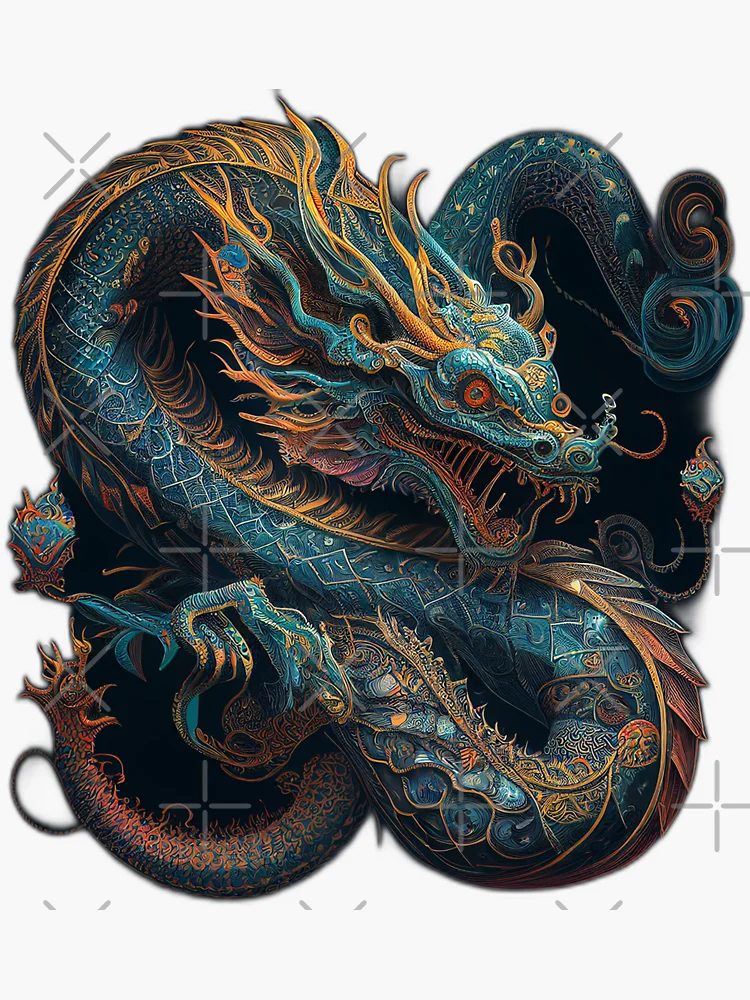 Dragon - Asian - Tattoo - Fantasy' Sticker