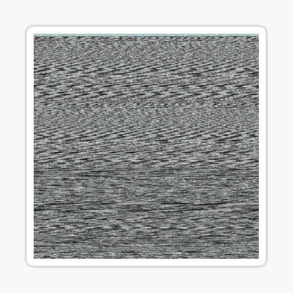 Arte Glitch Ruido - databending abstracto con pixels en blanco y negro y toques de color Pegatina