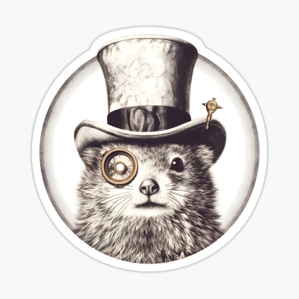 Item preview, A hedgehog wearing a top hat and monocle designed and sold by teds-designs.