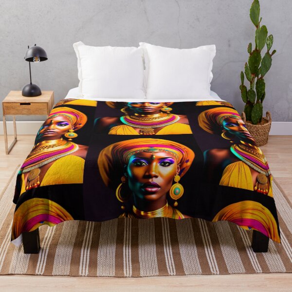 Item preview, Colorful tribal queen designed and sold by Yamy Morrell Art and Design.