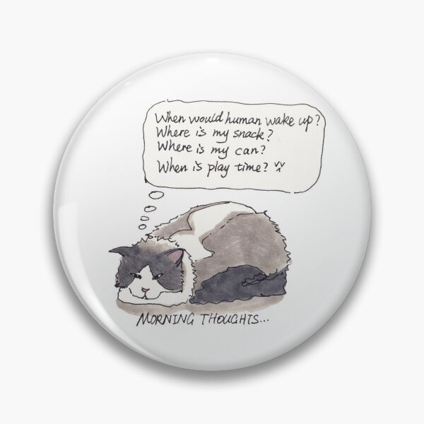 Item preview, Morning Thoughts - Cheeky cat designed and sold by LeMooMooSketch.