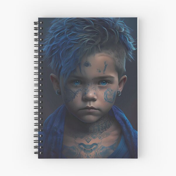 Item preview, Tattooed boy portrait AI Artwork designed and sold by Slowerblue.