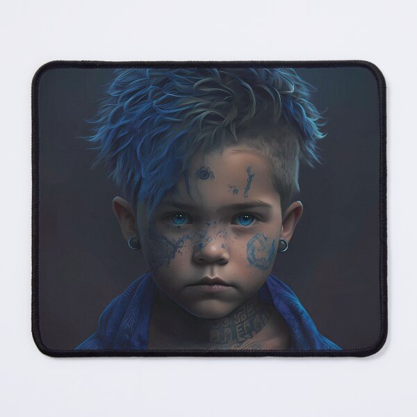 Item preview, Tattooed boy portrait AI Artwork designed and sold by Slowerblue.