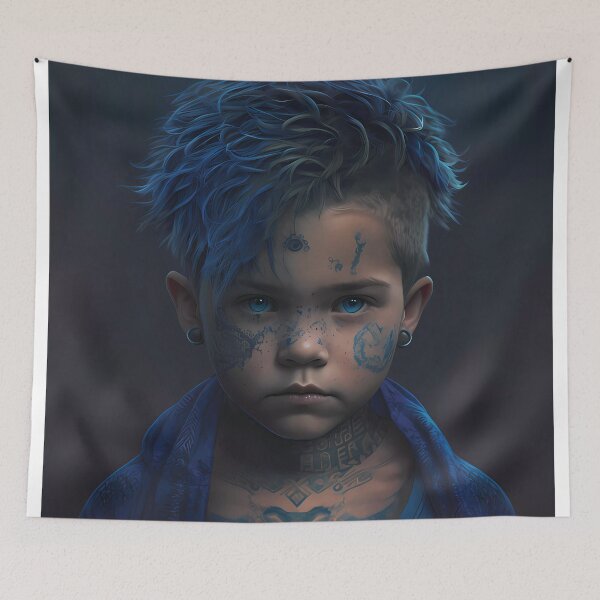 Aperçu de l'œuvre Portrait de garçon tatoué AI Artwork créée et vendue par Slowerblue.