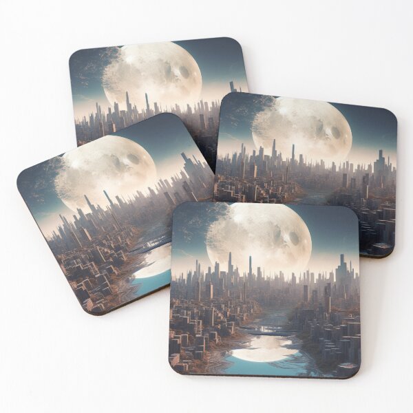Item preview, Moonlit Metropolis: Surrealism Cityscape Urban Art Modern Fantasy designed and sold by DigiNook.