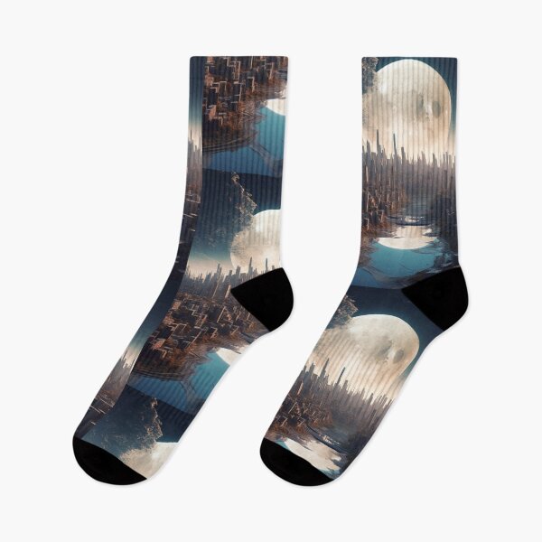 Item preview, Moonlit Metropolis: Surrealism Cityscape Urban Art Modern Fantasy designed and sold by DigiNook.