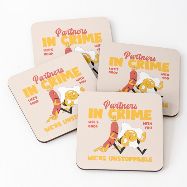 Item preview, Partners In Crime Friends Food Characters Vintage Retro Cartoon designed and sold by gugenia.