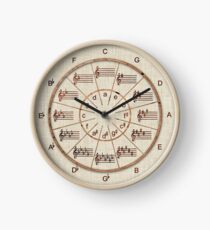 Music's Circle of 5ths Wood Wheel Clock