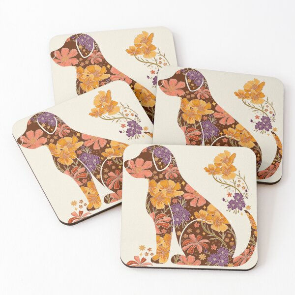 Item preview, Vintage Floral Dog Silhouette Retro Colors designed and sold by Meganlaine.