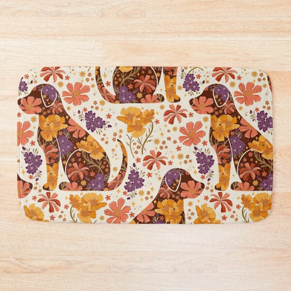 Item preview, Vintage Floral Dog Silhouette Retro Colors designed and sold by Meganlaine.