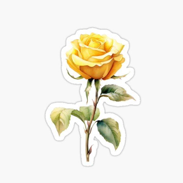 Artikel-Vorschau von Gelbe Rosenblume, elegante einzelne gelbe Rose, atemberaubende Freundschaftsrose, designt und verkauft von Crystal House.
