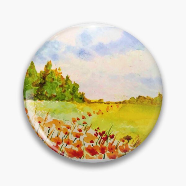 Item preview, Field with red flowers.  designed and sold by watercolorsLiz.