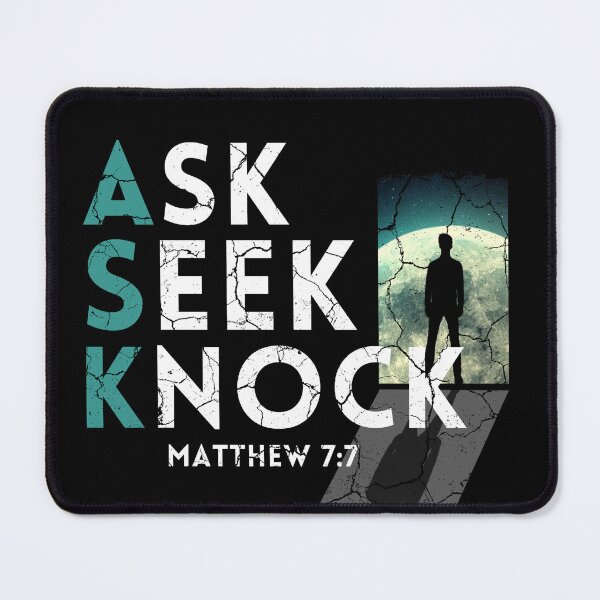 Item preview, Ask Seek Knock Matthew 7:7 distressed (Award Winning Design) designed and sold by KingsManKind.