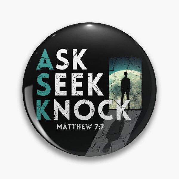 Item preview, Ask Seek Knock Matthew 7:7 distressed (Award Winning Design) designed and sold by KingsManKind.