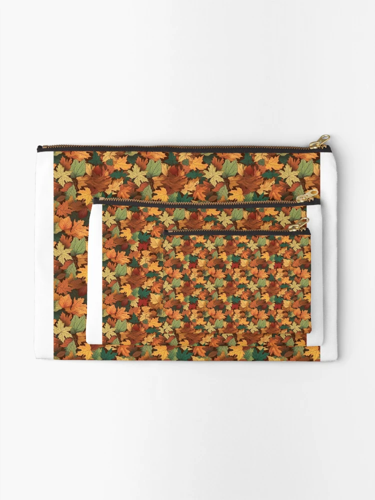 Thumbnail 2 of 4, Zipper Pouch, Fall Leaves pattern designed and sold by RaysThings.