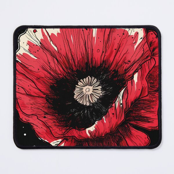 Item preview, Poppy doodle, black and red designed and sold by EmeraldeaArt.