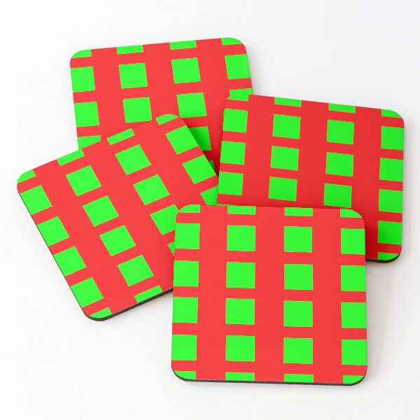 Artikelvorschau, Green Squares on Red entworfen und verkauft von GEOMETRIC ART .