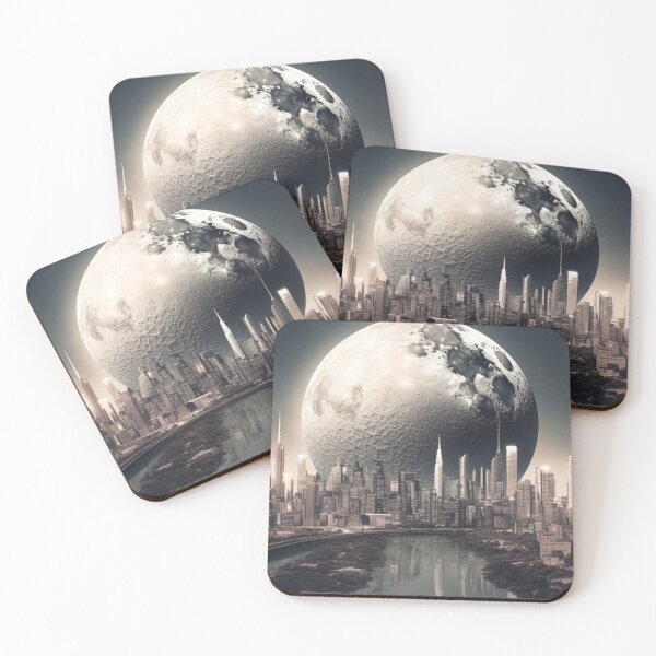 Item preview, Moonlit Metropolis: Surrealism Cityscape Urban Art Modern Fantasy designed and sold by DigiNook.