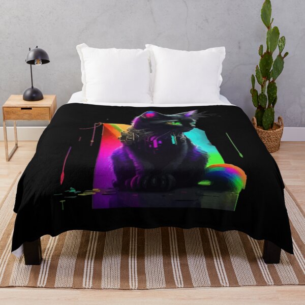 Item preview, Black Cat LGBT Rainbow Cyberpunk designed and sold by OgaJames.