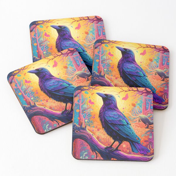 Item preview, Psychedelic Raven: A Surreal Journey Through Colorful Wonderland designed and sold by Retro Type.