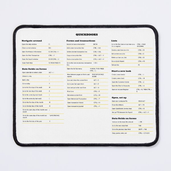Item preview, Quickbooks Shortcuts Windows (white) designed and sold by wdevkn.