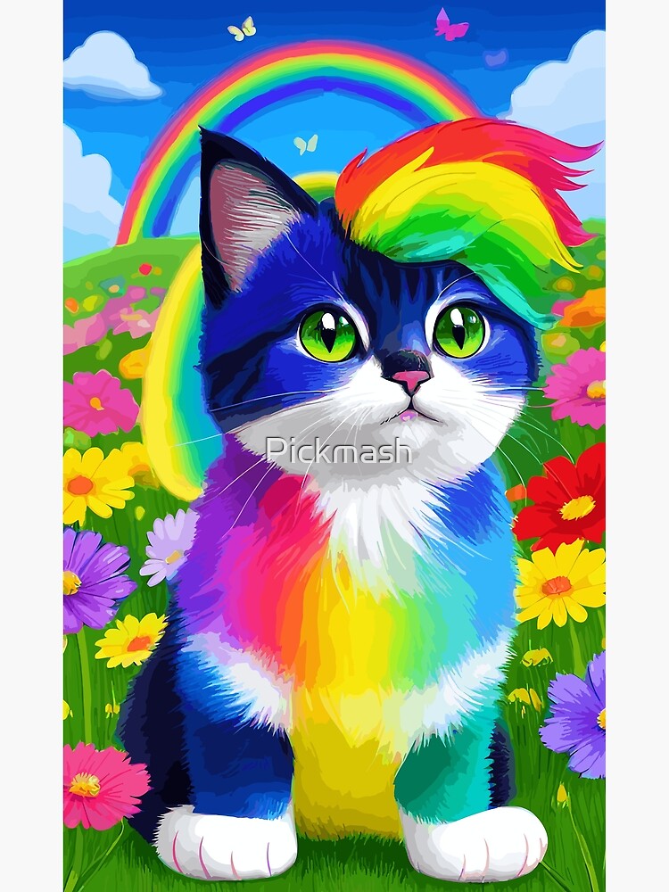 Rainbow Cats and Flowers