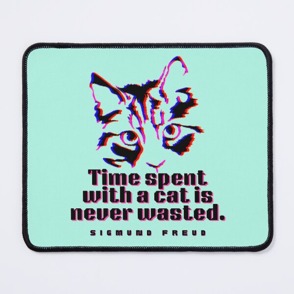 Item preview, Cat art and Sigmund Freud: time spent with a cat is never wasted. designed and sold by artbleed.