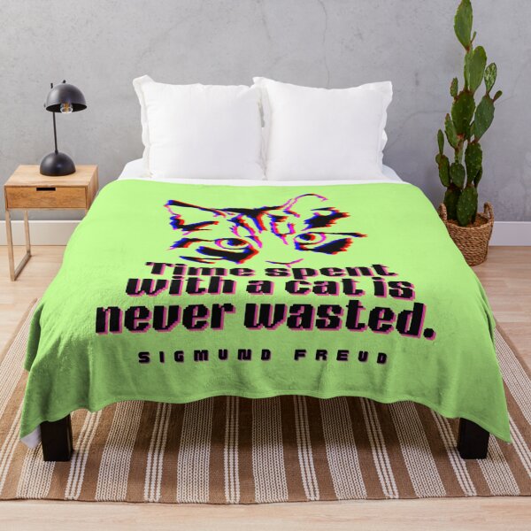 Item preview, Cat art and Sigmund Freud: time spent with a cat is never wasted. designed and sold by artbleed.