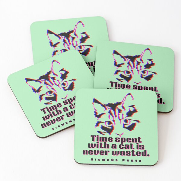 Item preview, Cat art and Sigmund Freud: time spent with a cat is never wasted. designed and sold by artbleed.