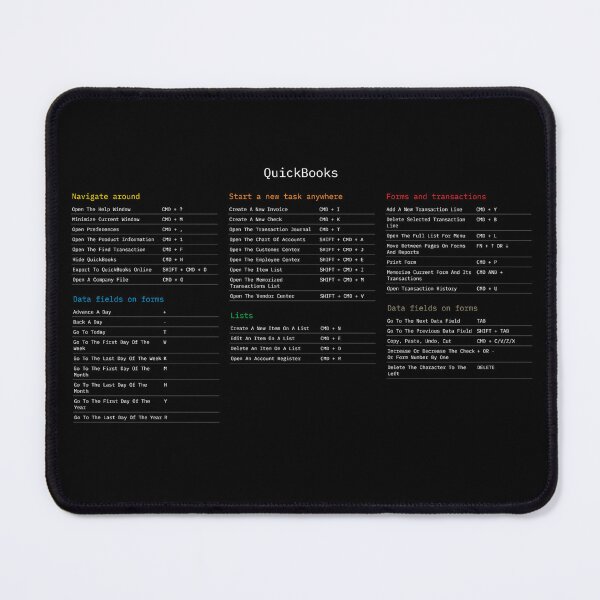 Artikelvorschau, Quickbooks Shortcuts Mac (black) entworfen und verkauft von wdevkn.