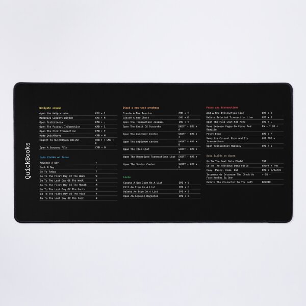 Aperçu de l'œuvre Quickbooks Shortcuts Mac (black) créée et vendue par wdevkn.