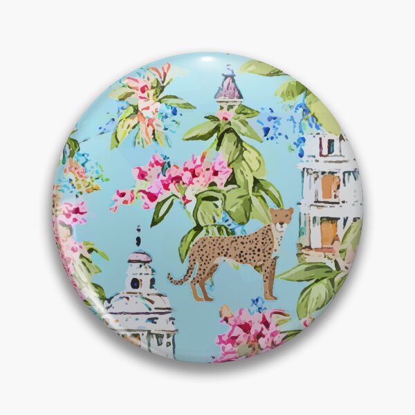 Item preview, Chinoiserie with pagodas and cheetahs designed and sold by SophieClimaArt.