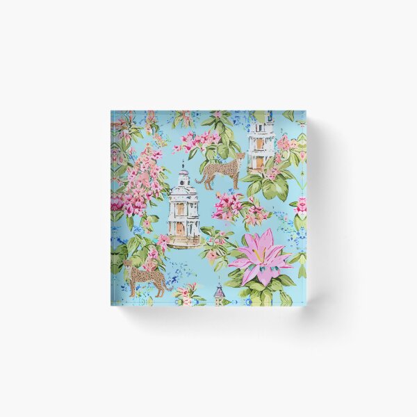 Item preview, Chinoiserie with pagodas and cheetahs designed and sold by SophieClimaArt.