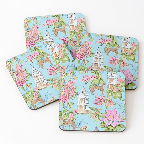 Item preview, Chinoiserie with pagodas and cheetahs designed and sold by SophieClimaArt.