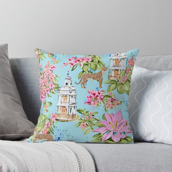 Item preview, Chinoiserie with pagodas and cheetahs designed and sold by SophieClimaArt.