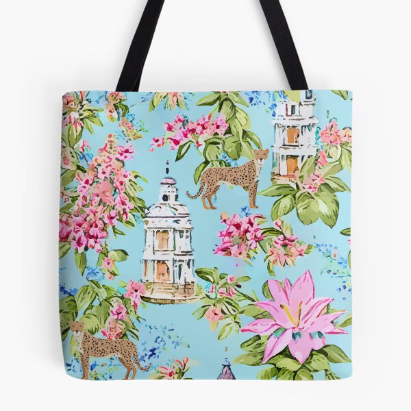 Item preview, Chinoiserie with pagodas and cheetahs designed and sold by SophieClimaArt.