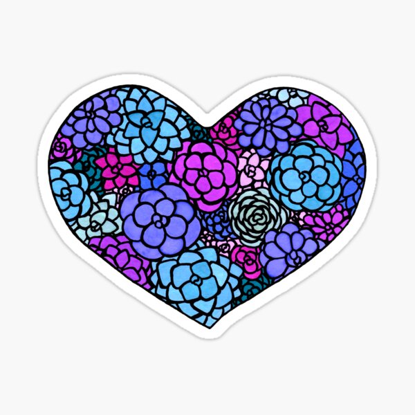 Heart Blooms Sticker