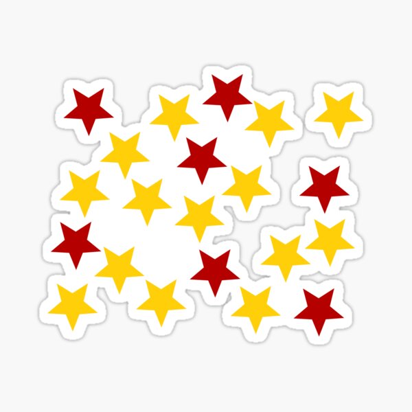 Vista previa del artículo con la obra «estrellas amarillas rojas», diseñado y vendido por eGreenHat.
